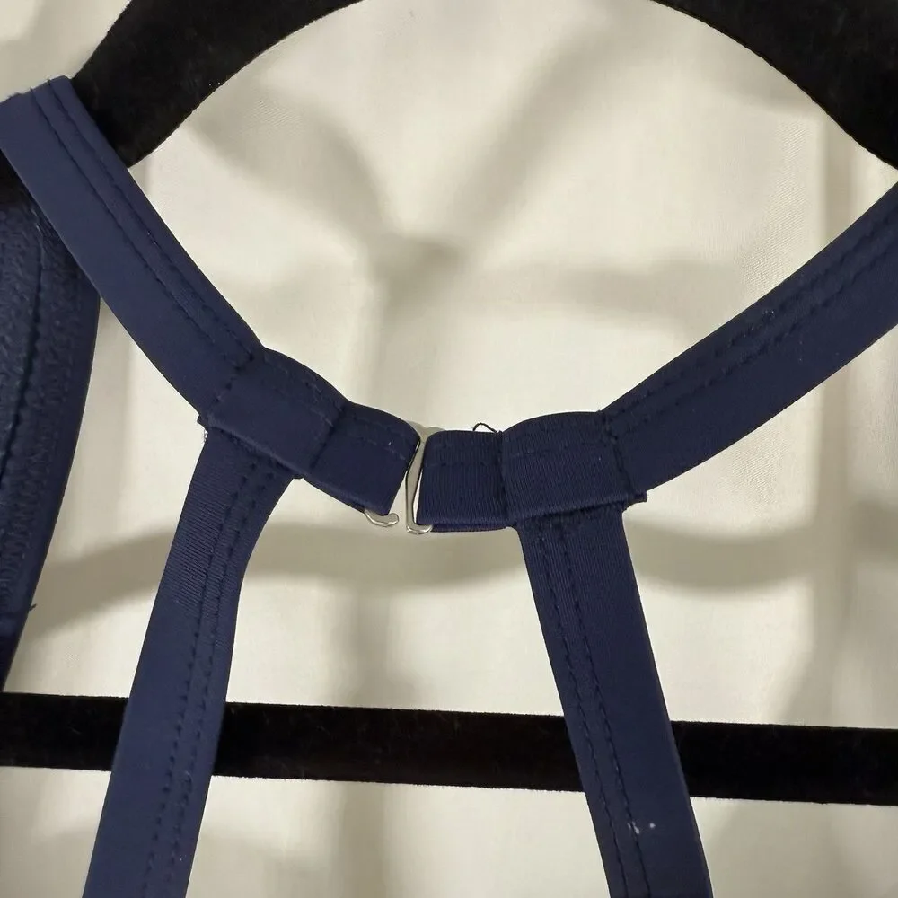 Title Nine Swim top Women's 32C Blue Padded Sleeveless Pullover Adjustable